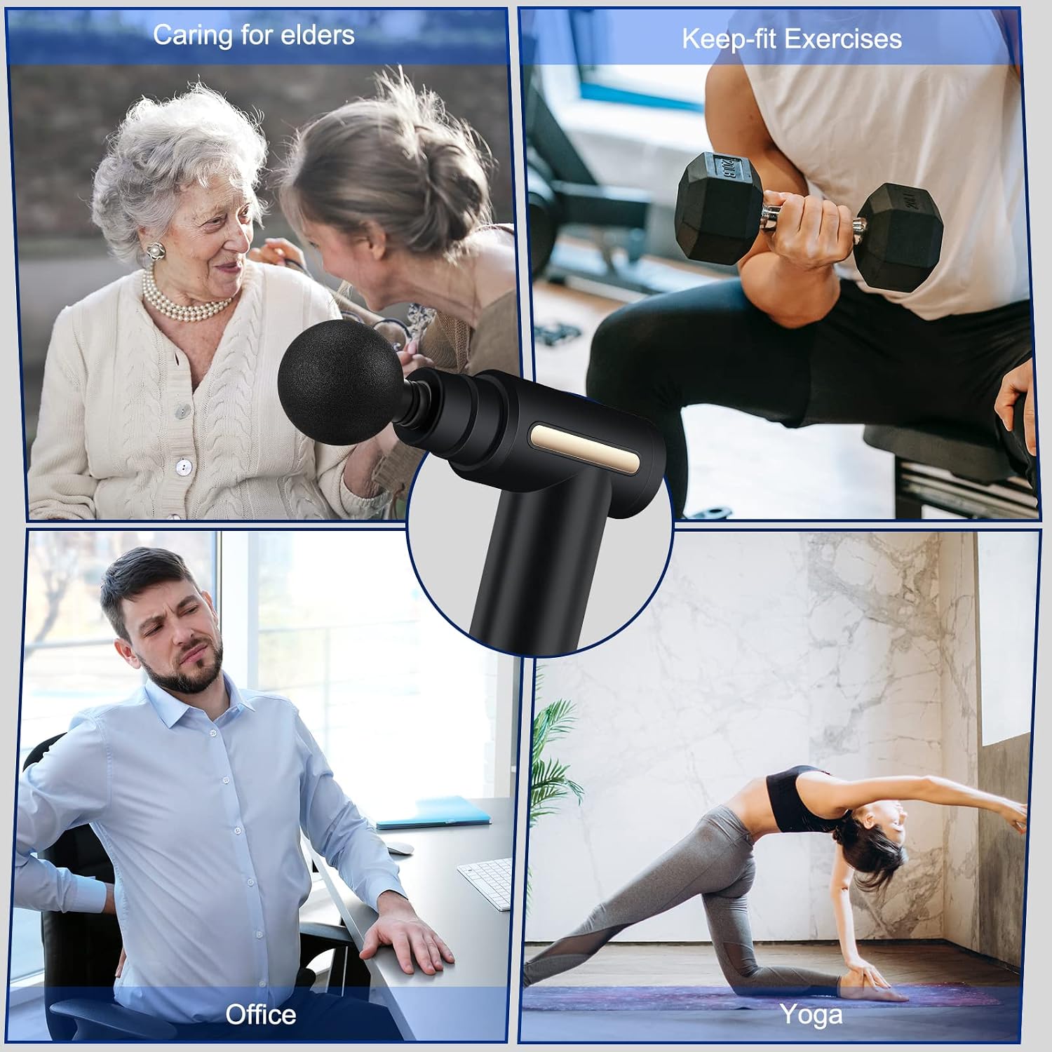 Thumbnail 6 de Uplayteck Mini Massage Gun Deep Tissue (Portable) with 6 Speeds, 4 Heads, 1800mAh Battery & Type-C Charging