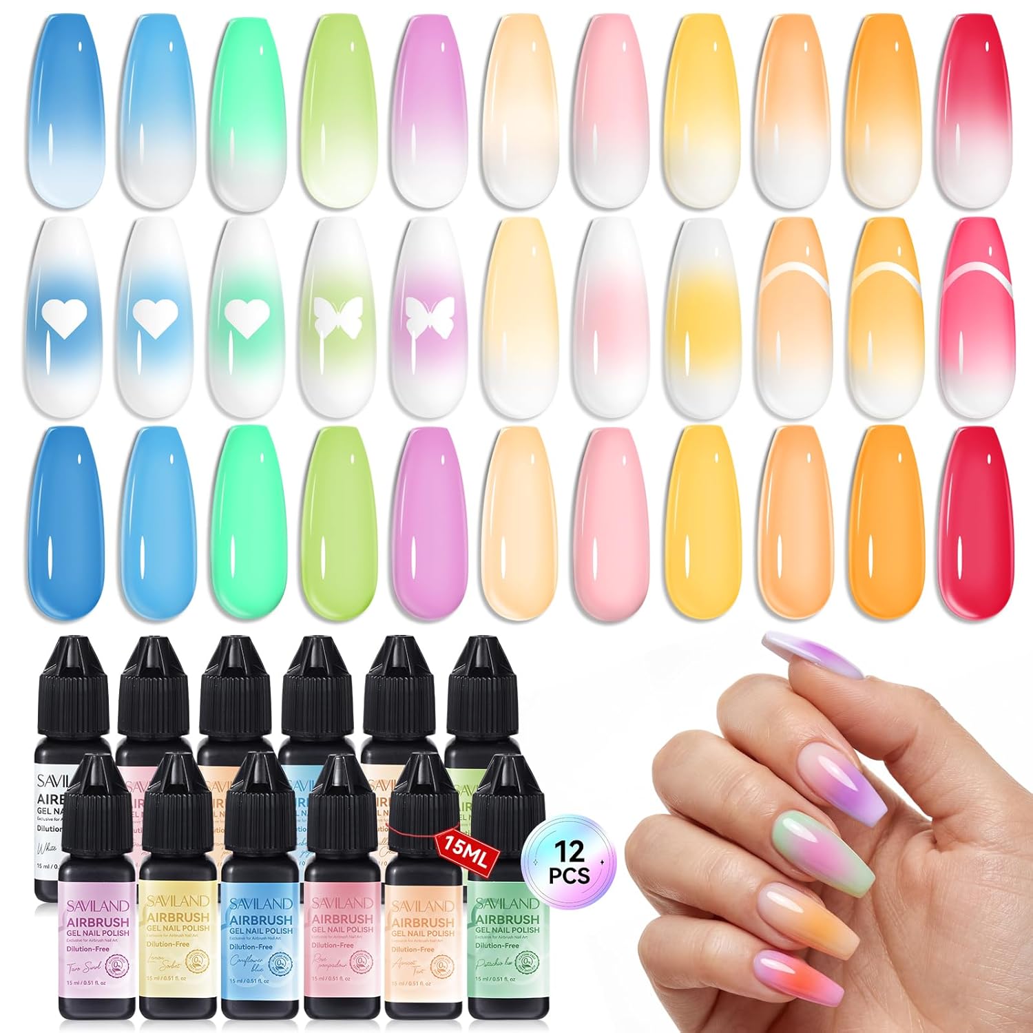 Detalle de SAVILAND Airbrush Gel Nail Polish 15ML ๐