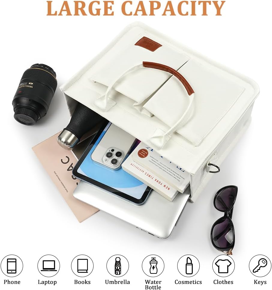 Detalle de Aucuu Sac Fourre-Tout en Toile pour Femme – Grande Capacité avec Sangles Amovibles