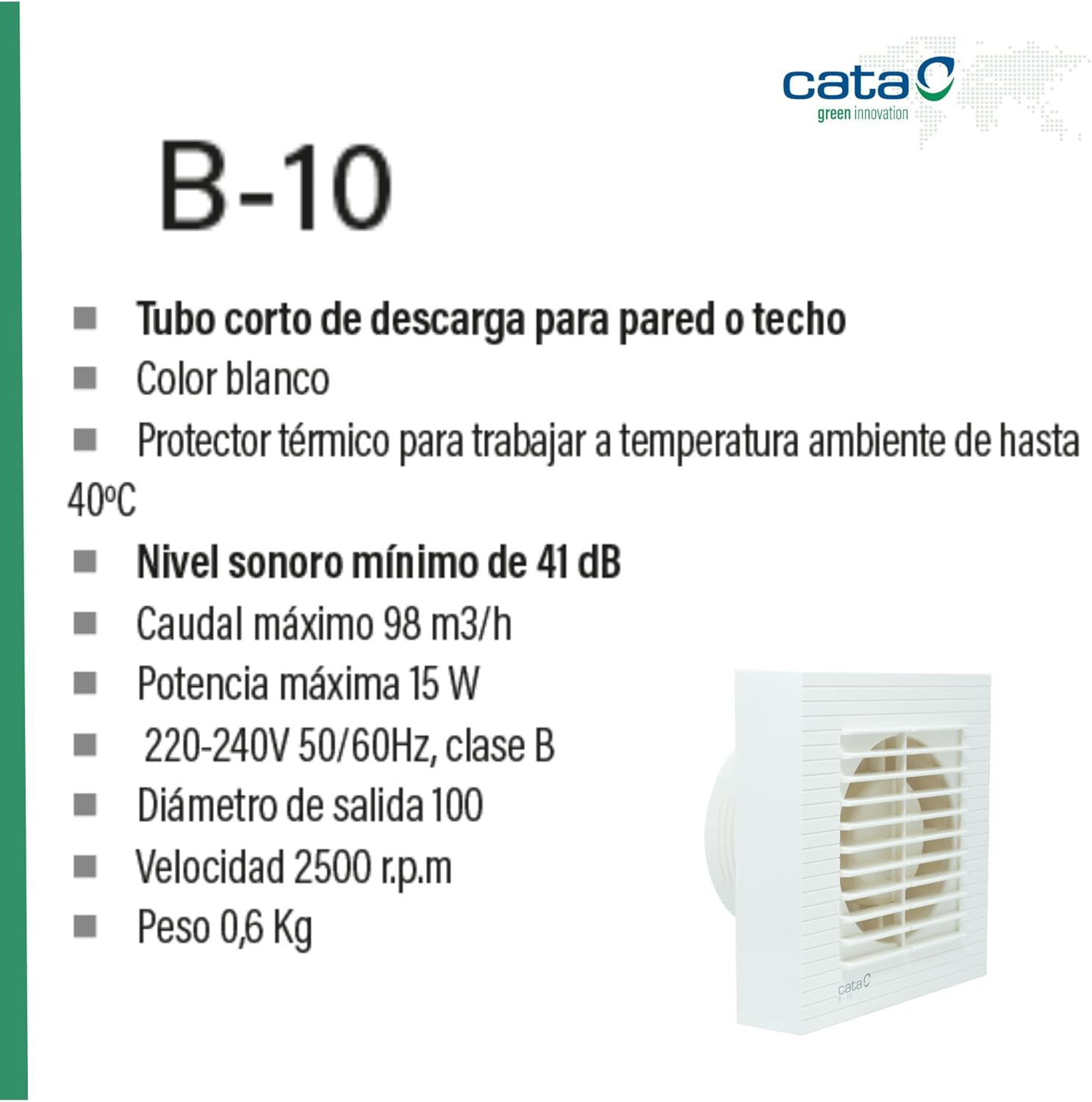 Thumbnail 2 de Cata B-10 Extractor de baño 15 W silencioso