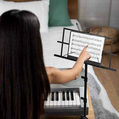 Thumbnail 7 de ZENO Music Stand: Foldable, Adjustable Sheet Music Stand with Clip Holder and Carry Bag