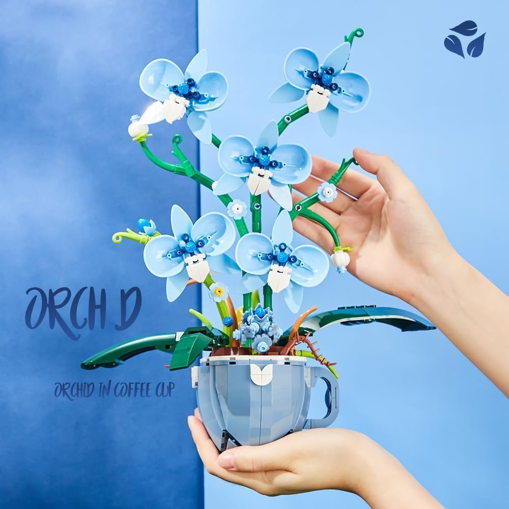 Thumbnail 6 de Blue Orchid Ideas Flowers Building Block Set (567-piece DIY orchid) for home decoration