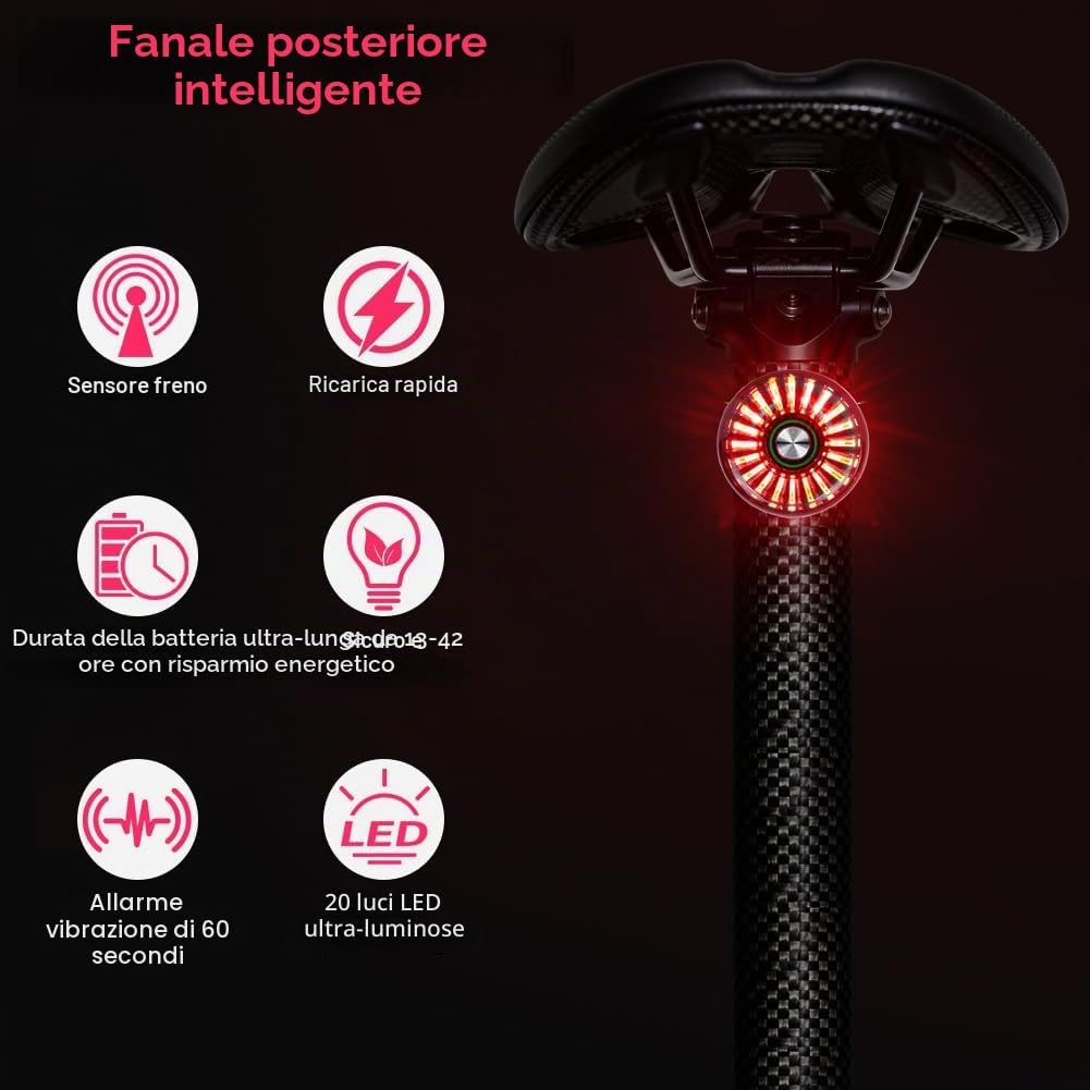 Thumbnail 6 de Adiwo Luce Posteriore LED per Bicicletta: Fanale USB-C Ricaricabile, Impermeabile IP65 per MTB e Bici da Corsa