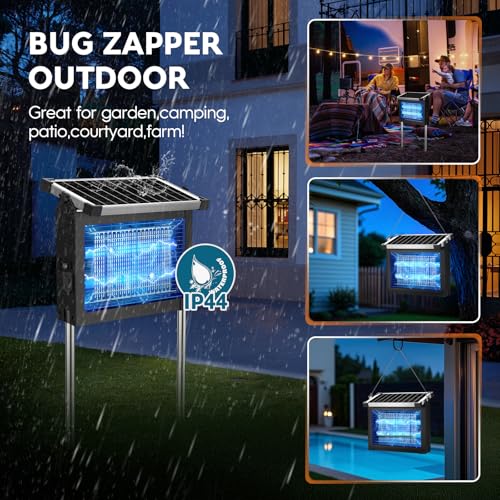 Detalle de anysun Lámpara Antimosquitos Solar Exterior 4500V: protección efectiva sin cables