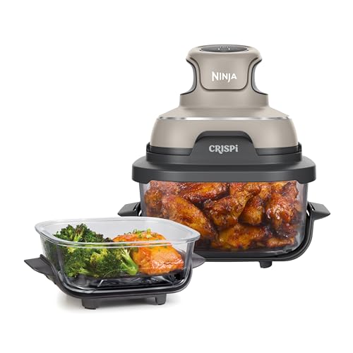 Detalle de Ninja CRISPi: Freidora de Aire Portátil 4 en 1, 3,8 L, Piedra – versátil y compacta para cocinas pequeñas
