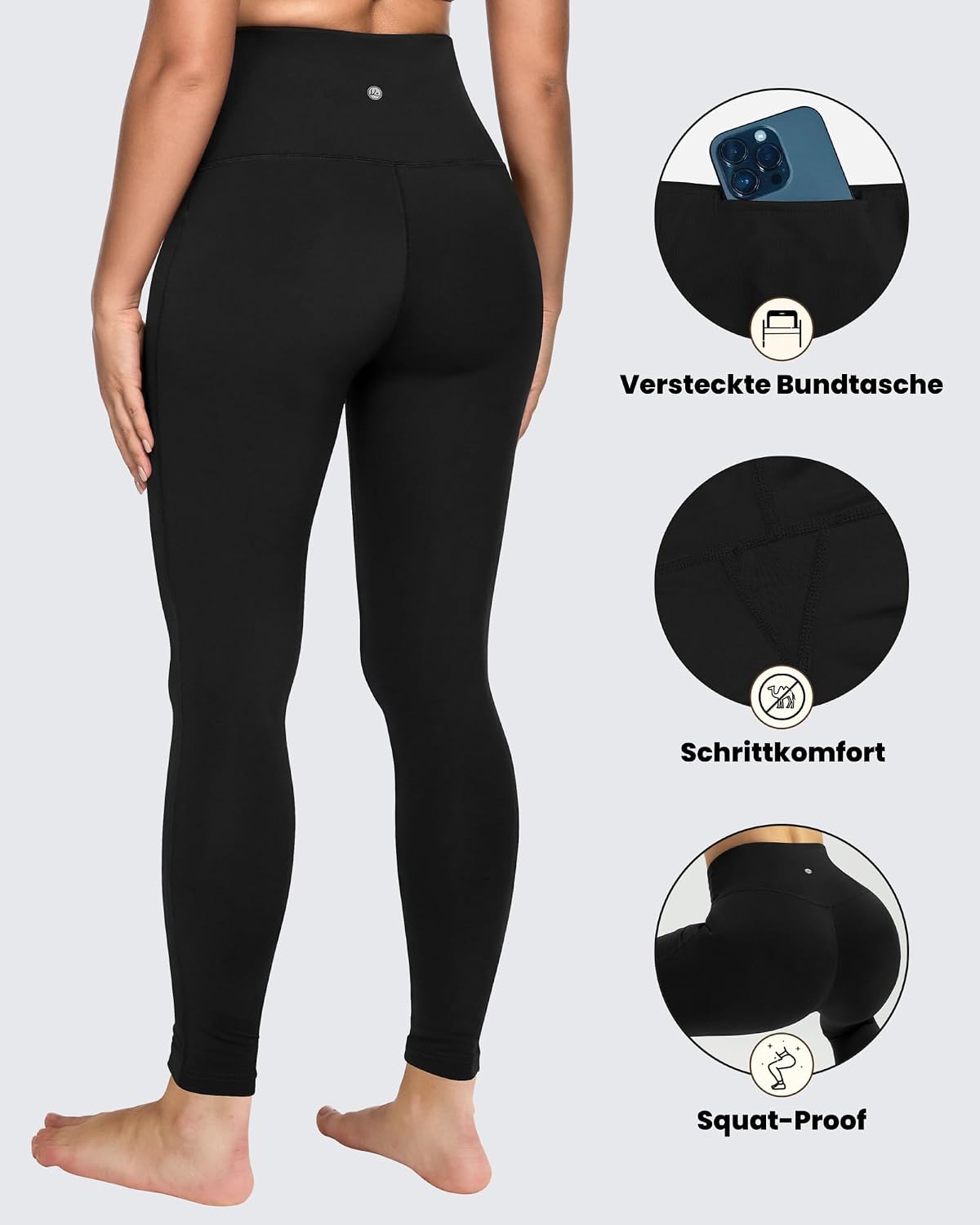 Detalle de QUEENIEKE Women’s High Waisted Yoga Pants 27" with Tummy Control