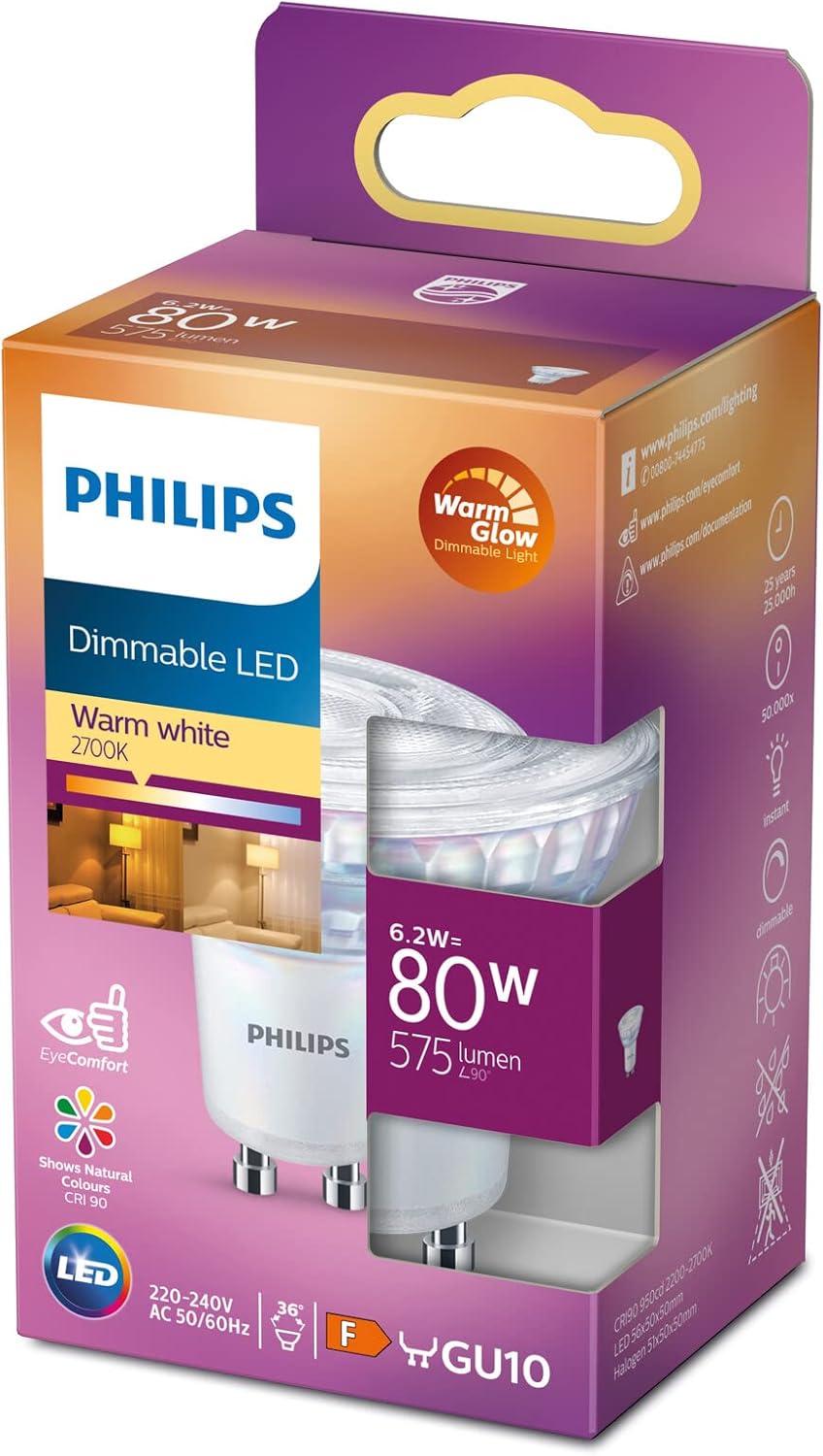 Thumbnail 4 de Philips Bombilla LED GU10 50W luz fría 36º