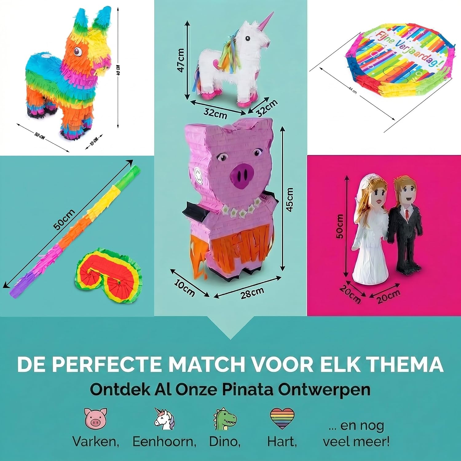 Thumbnail 6 de GOODS+GADGETS ezelpiñata om te vullen met kleurrijke crêpepapieren franjes