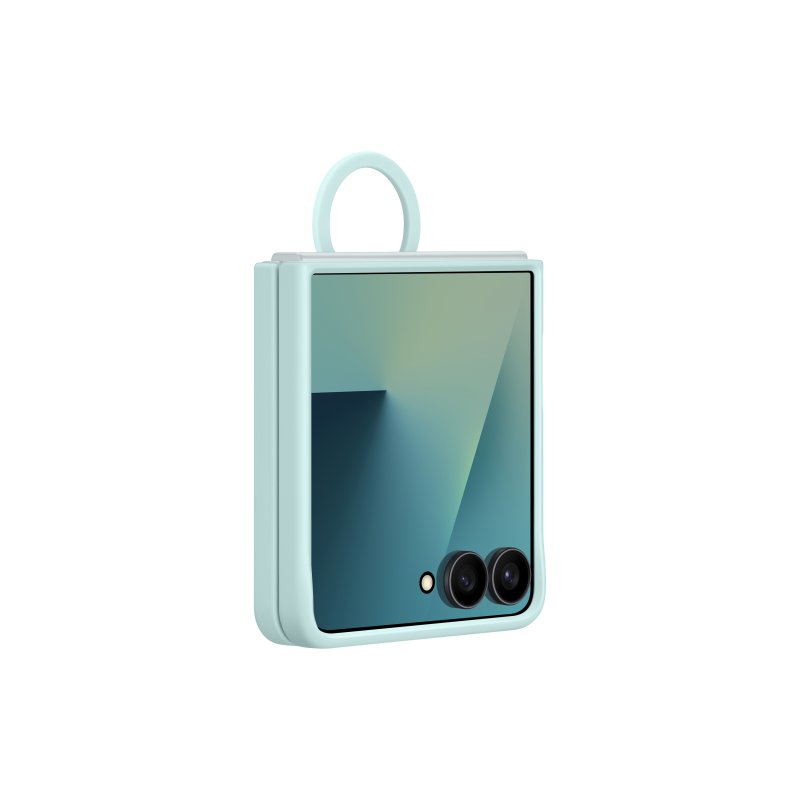 Detalle 2 de Samsung Funda silicona con anillo verde menta para Z Flip7