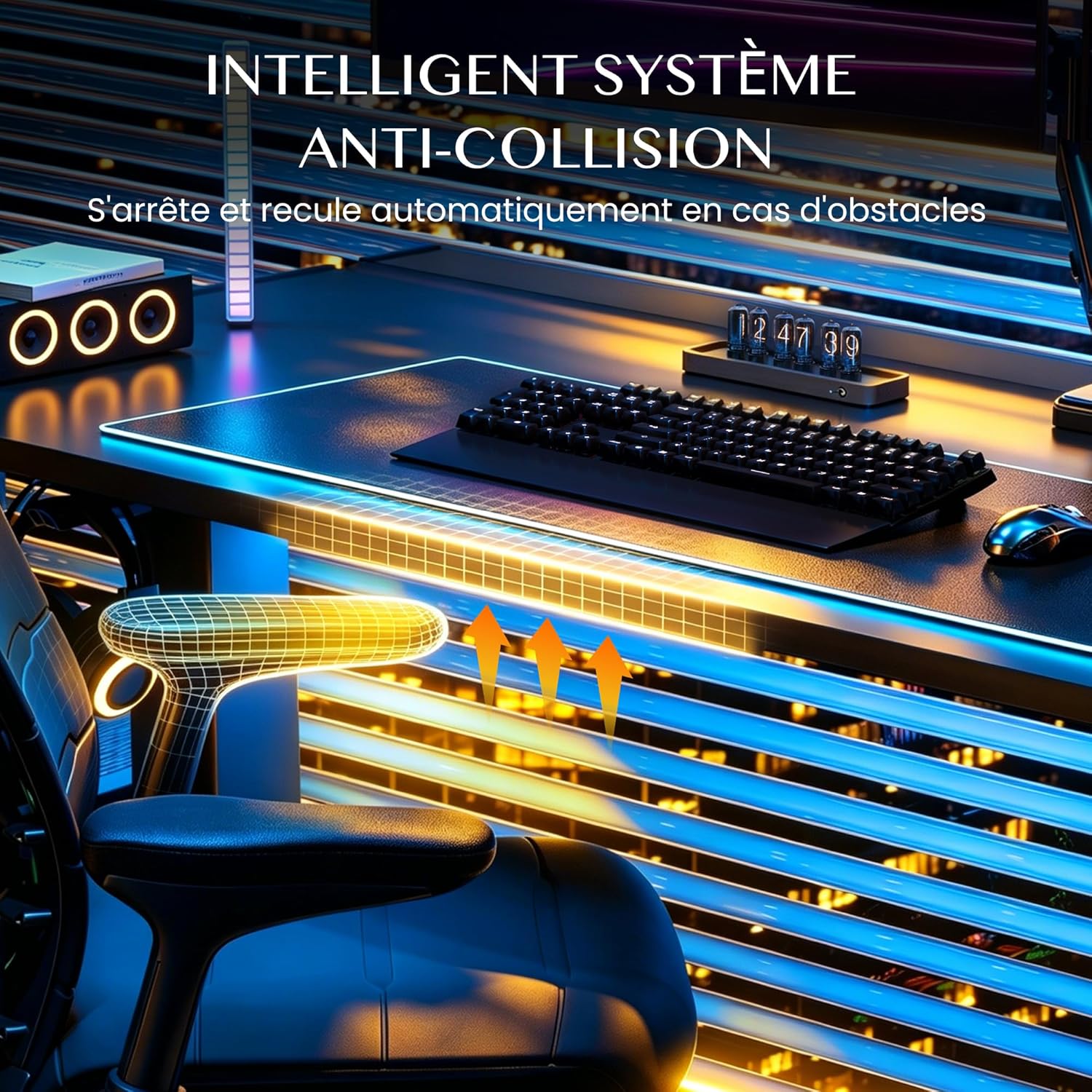 Thumbnail 6 de Flexispot Bureau Gaming Assis Debout Électrique 120×70 cm – Double Moteur, Plateau Multicouche et RGB