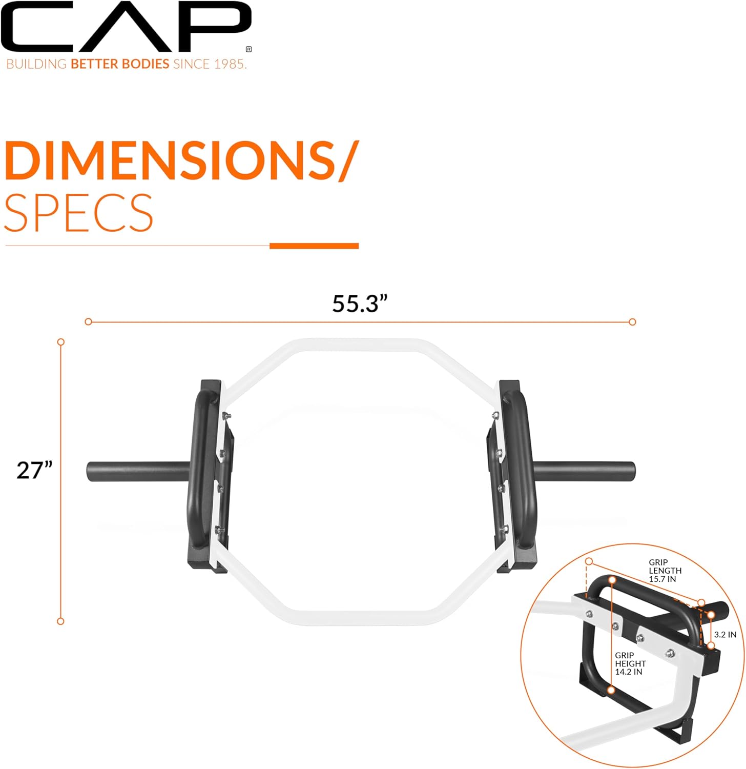 Detalle 2 de CAP Barbell Olympic Trap Bar for Deadlifts 🏋