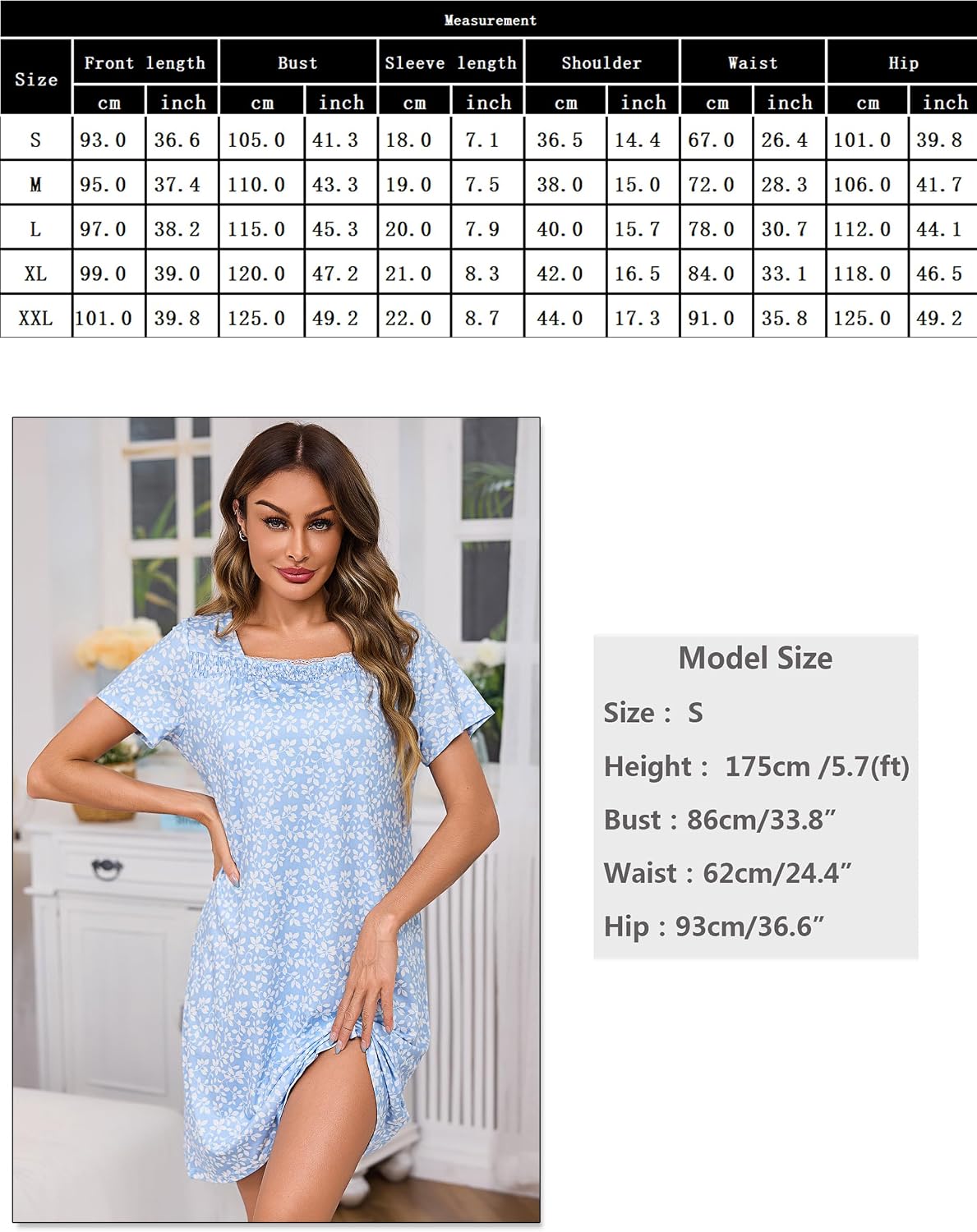 Thumbnail 6 de Litherday Camisón Mujer S-XXL algodón 95% 5% elastano