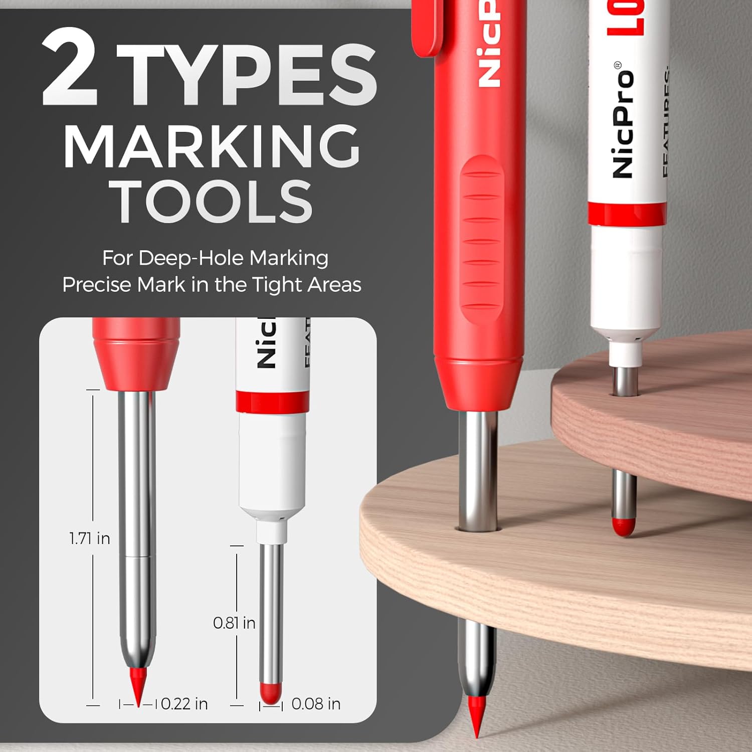 Thumbnail 2 de Nicpro CP1000 Carpenter Pencil 39 refills ✏️