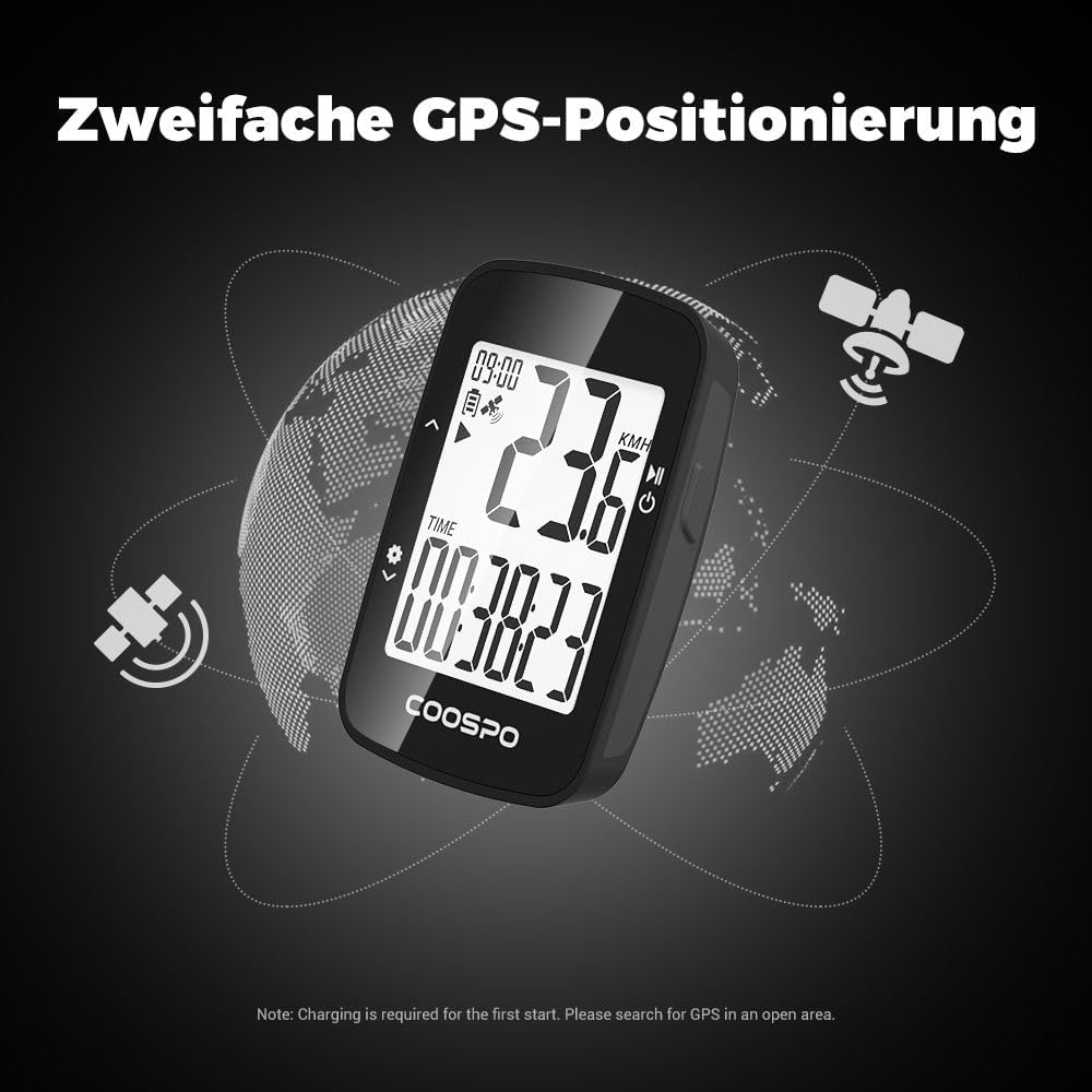 Thumbnail 2 de CooSpo BC26 GPS-Fahrradcomputer kabellos mit Bluetooth 5.0/ANT+ und 2,3-Zoll-LCD