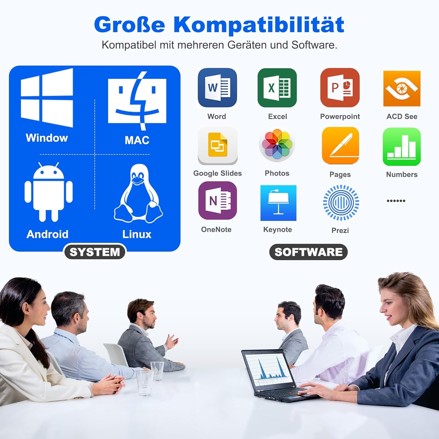 Thumbnail 6 de Elegamefy Schreiben Presenter – Präsentationsfernbedienung mit ausziehbarem Zeigestab und wiederaufladbarem USB-C