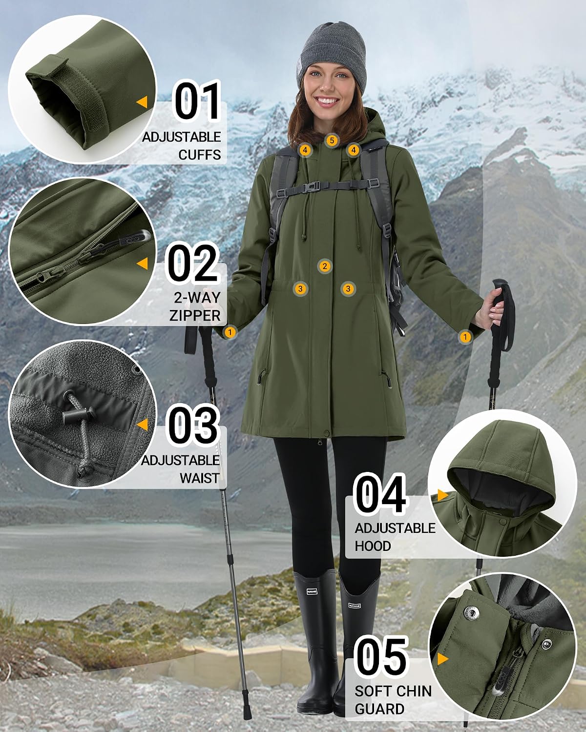 Thumbnail 5 de Outdoor Ventures Ladies Softshell Rain Jacket