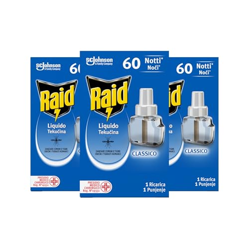 Detalle de Raid Liquido Elettrico tripla ricarica – protezione contro zanzare per 60 notti (3 confezioni da 36 ml)