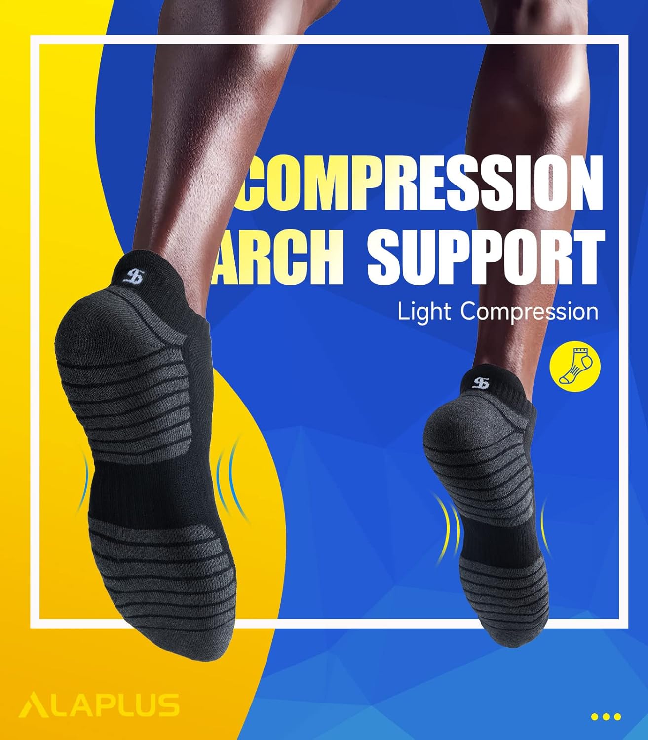Thumbnail 2 de Alaplus Running Socks Cushioned Trainer Socks – Anti-Blister Ankle Socks for Men and Women (6 Pairs)