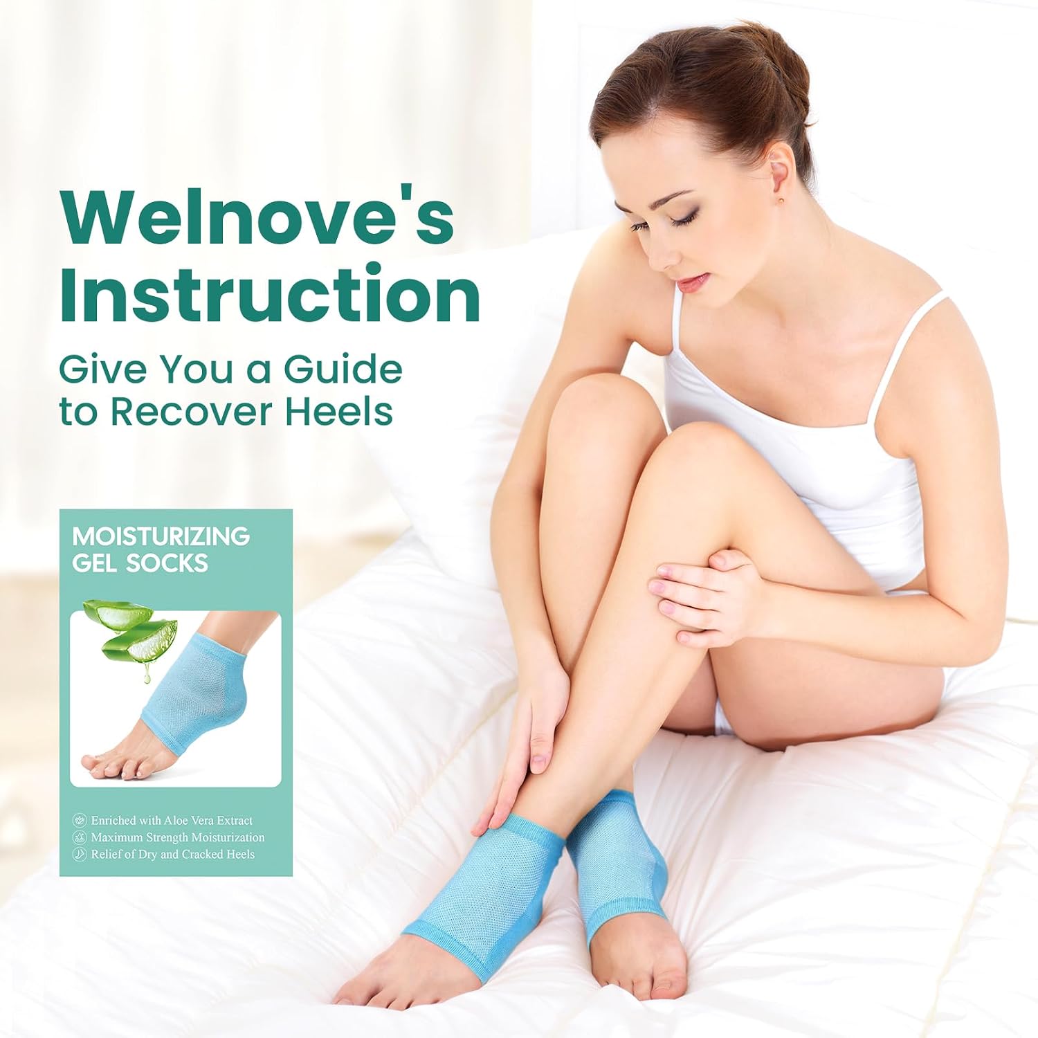 Thumbnail 6 de Welnove Moisturising Heel Socks 2 Pairs