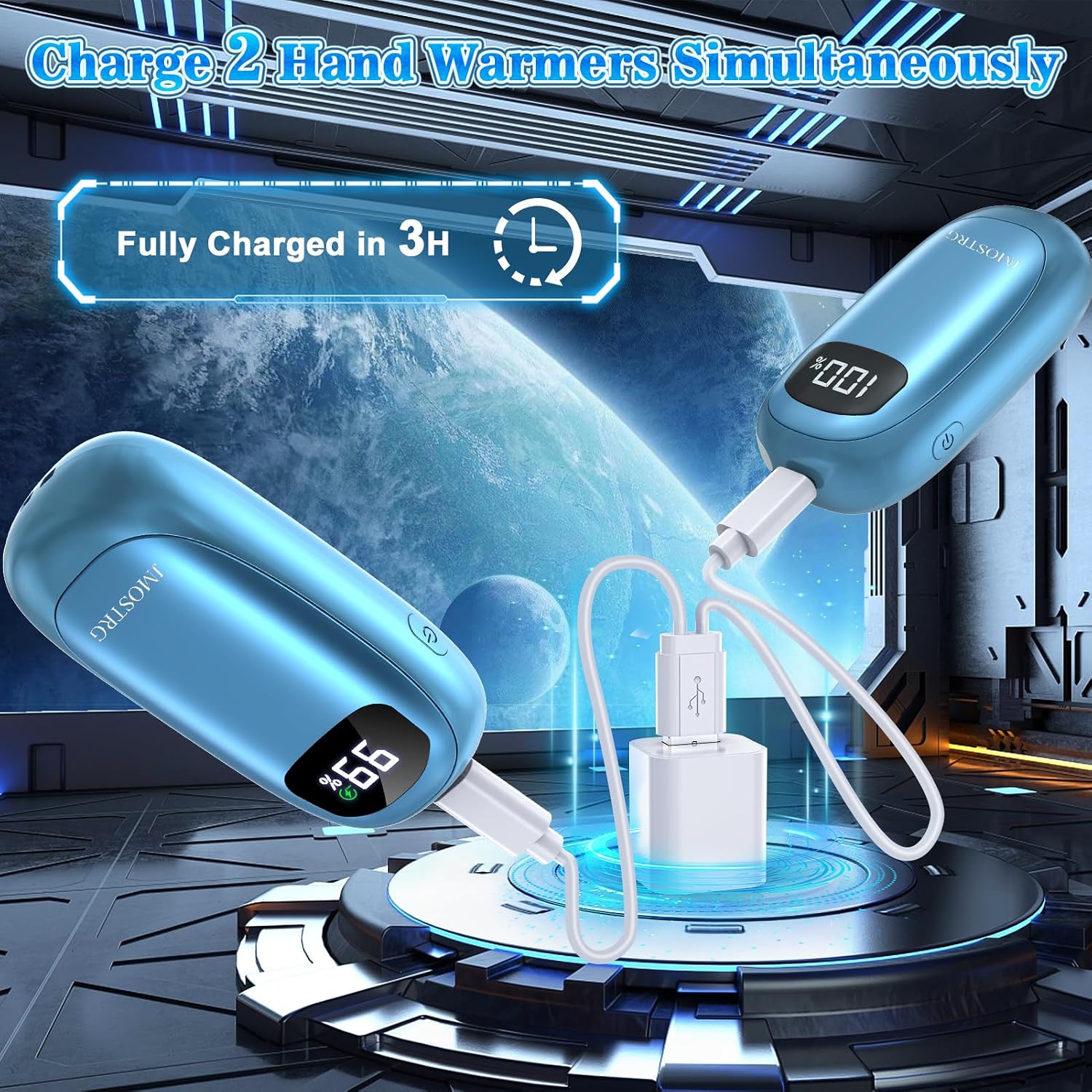 Detalle de JMOSTRG Rechargeable Hand Warmers, Dual-Sided Heating