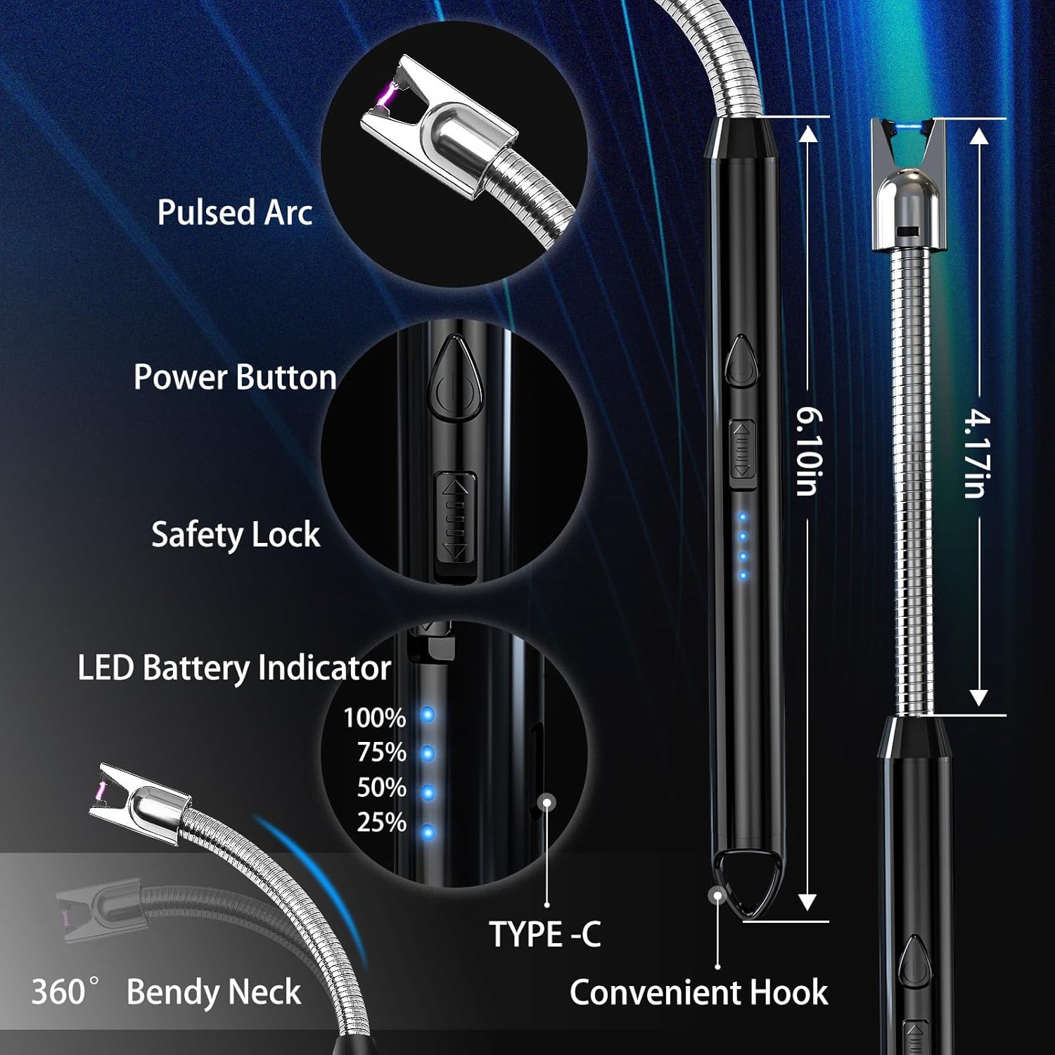 Thumbnail 1 de KTEBO Plasma Arc Rechargeable Lighter 2-Pack