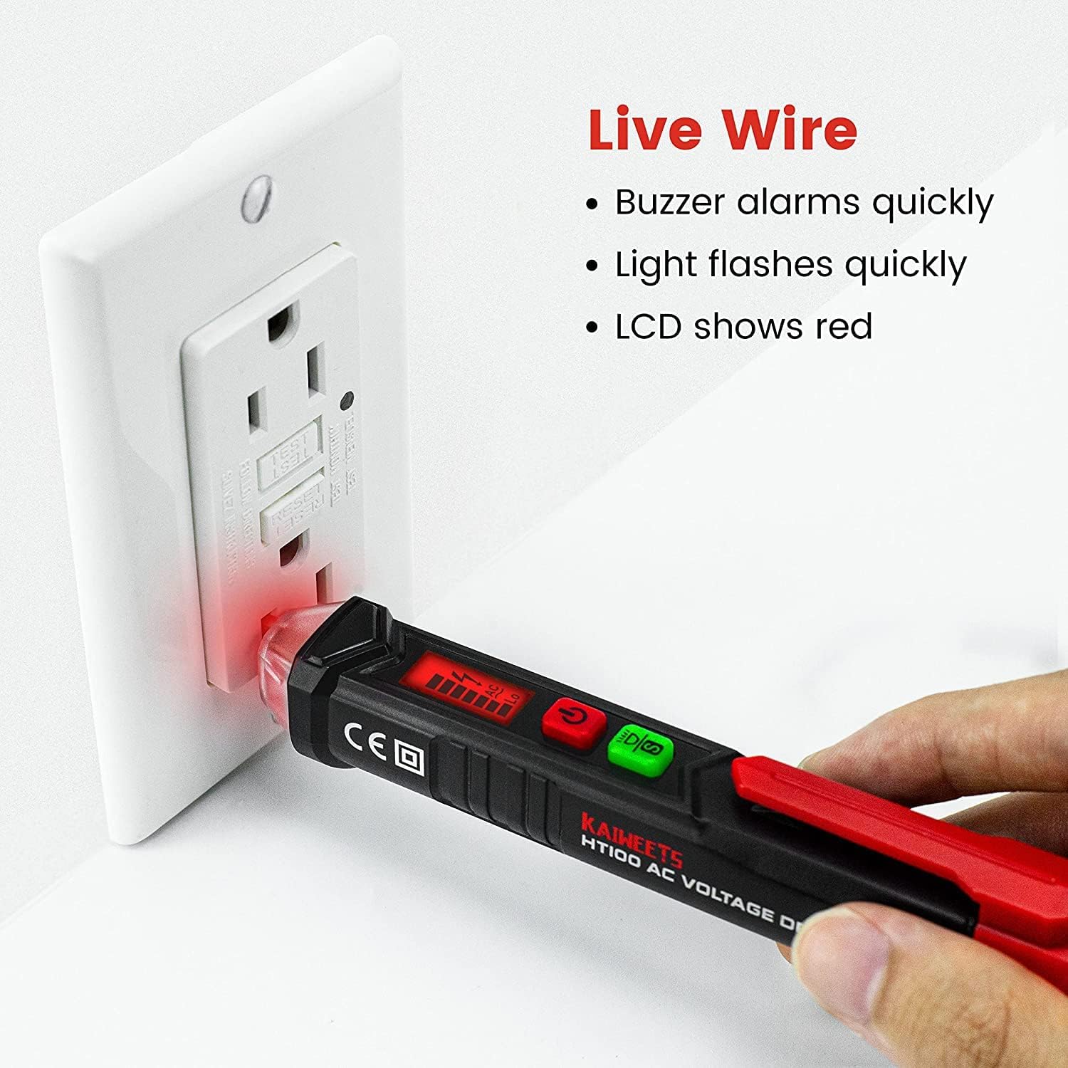 Thumbnail 3 de KAIWEETS HT100 voltage tester 12V–1000V 🔌📟