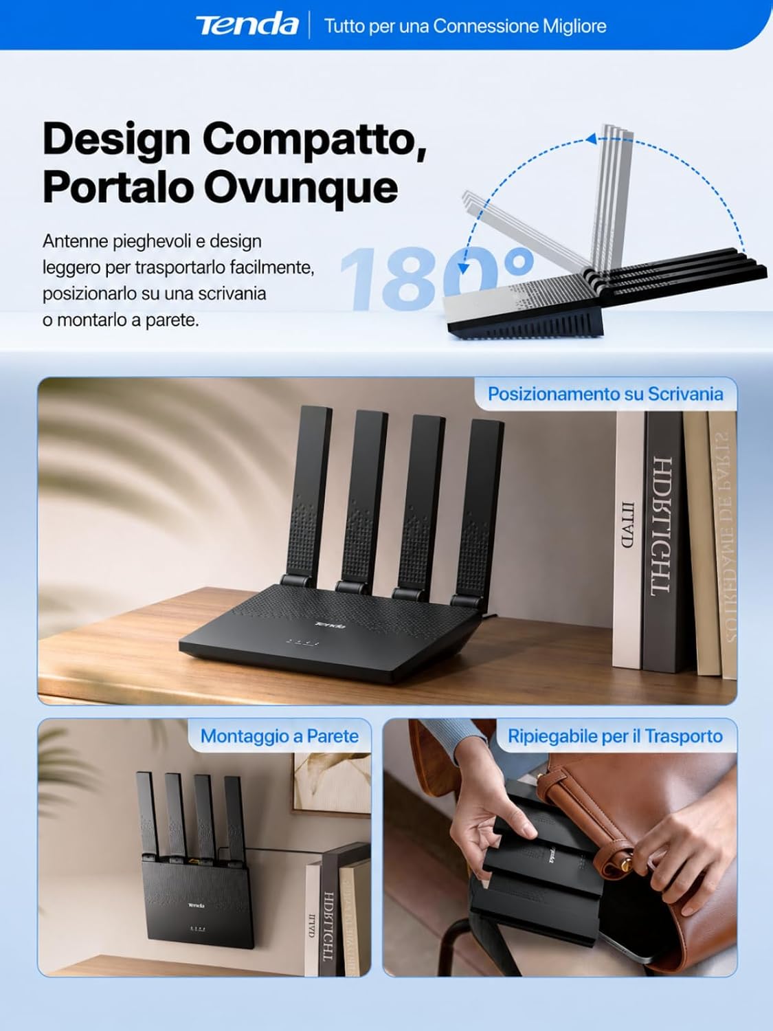 Thumbnail 6 de Tenda Router 4G con SIM Modem LTE Cat4 Wi-Fi N300 Pro V2.0: con 4 antenne pieghevoli e connessione stabile ovunque