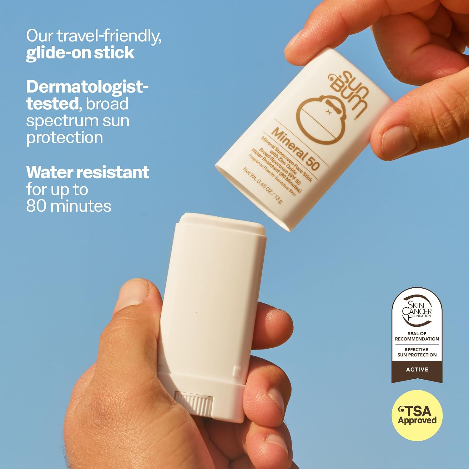 Detalle 2 de Sun Bum 25-62335 Mineral SPF 50 Face Stick, Broad Spectrum Zinc Oxide