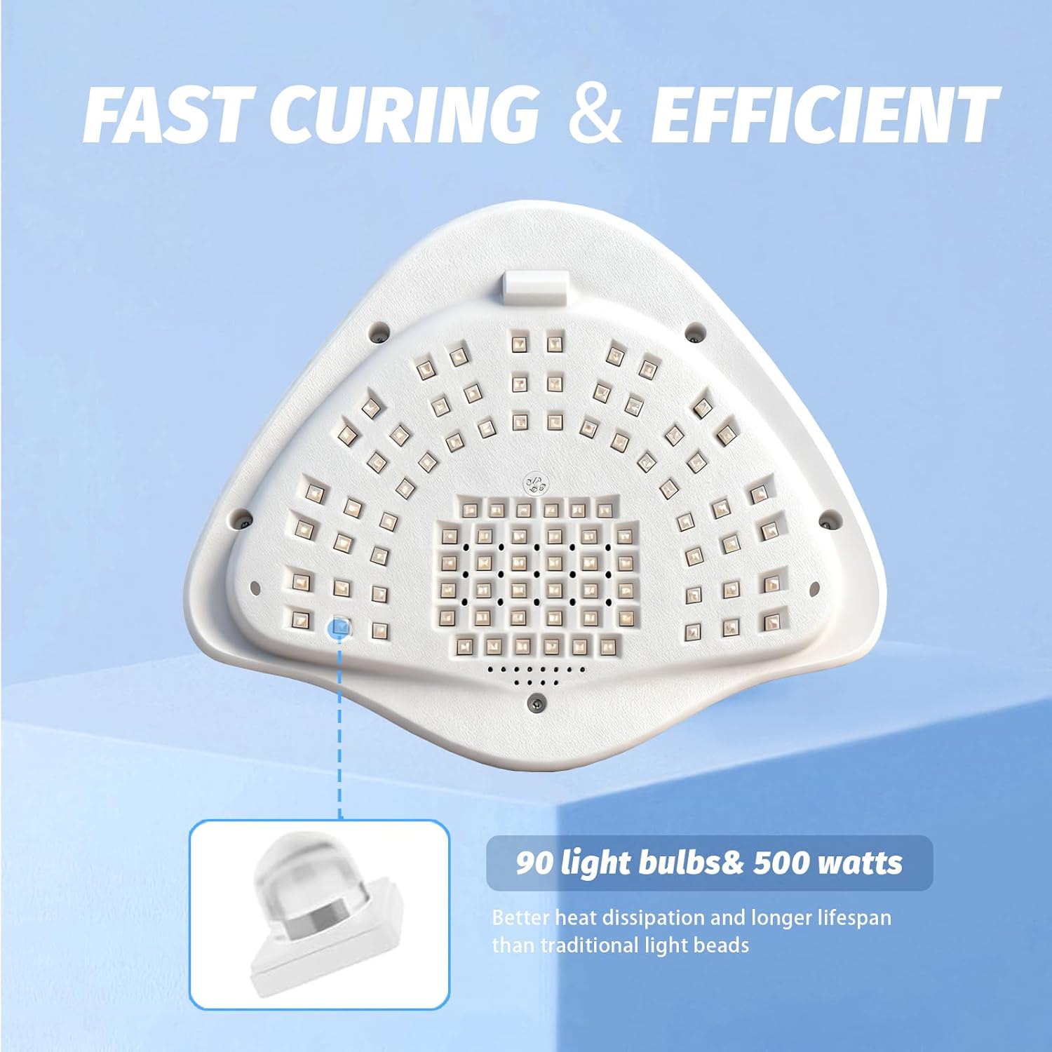 Detalle de Lampe à ongles LED UV professionnelle 500 W avec 90 LED – capteur intelligent et 4 minuteries