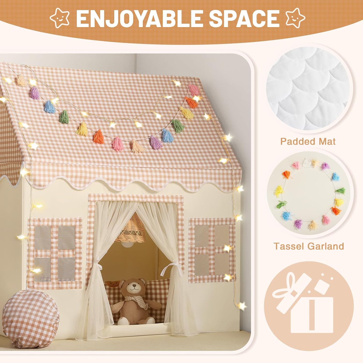 Detalle 2 de Wilwolfer Kids Play Tents Indoor Princess PlayHouse