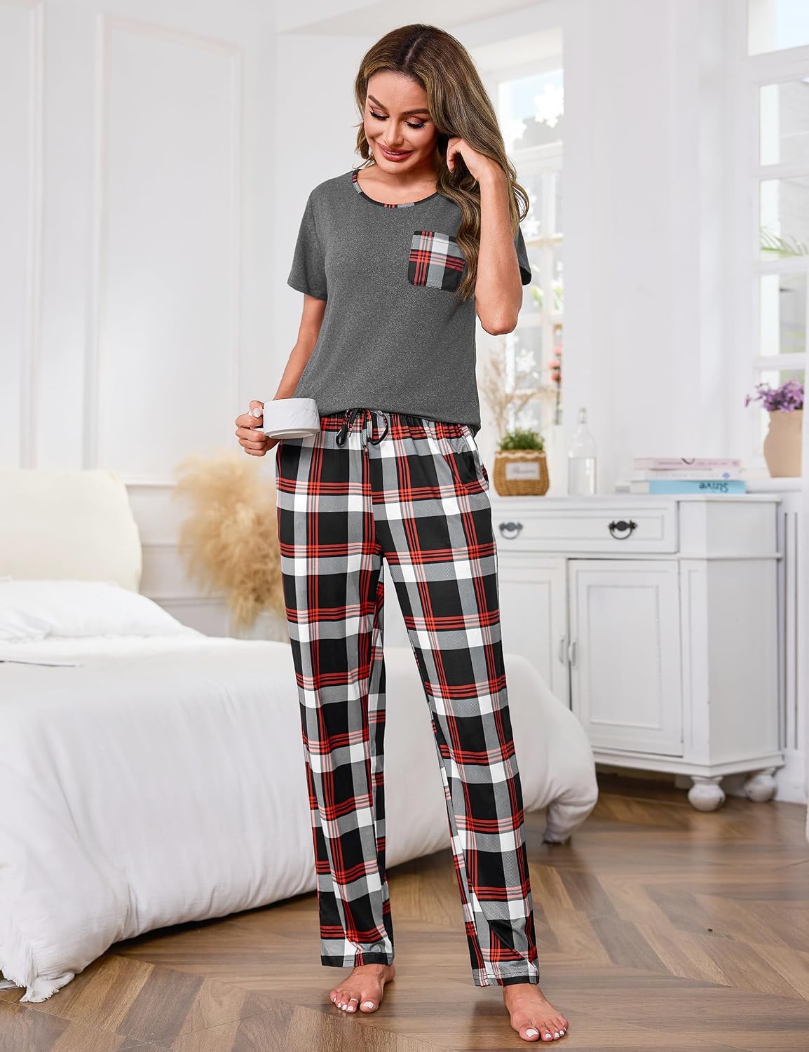 Thumbnail 6 de Demegimi women’s pyjamas set cotton checked