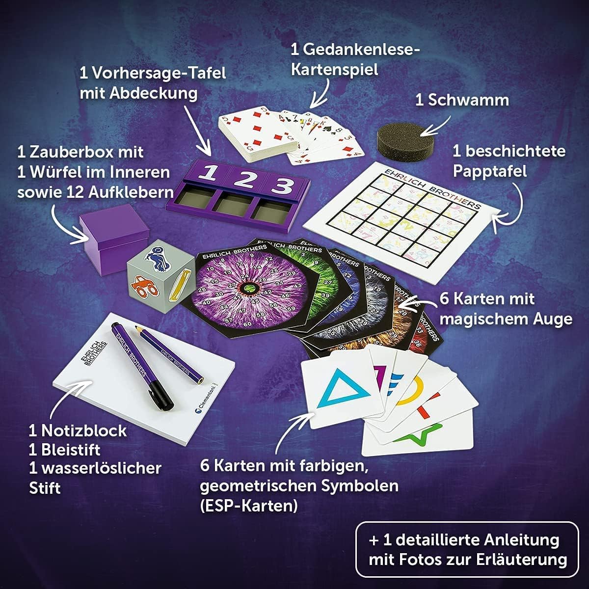 Detalle 2 de Clementoni Ehrlich Brothers Mental Magic Zauberkasten ab 7