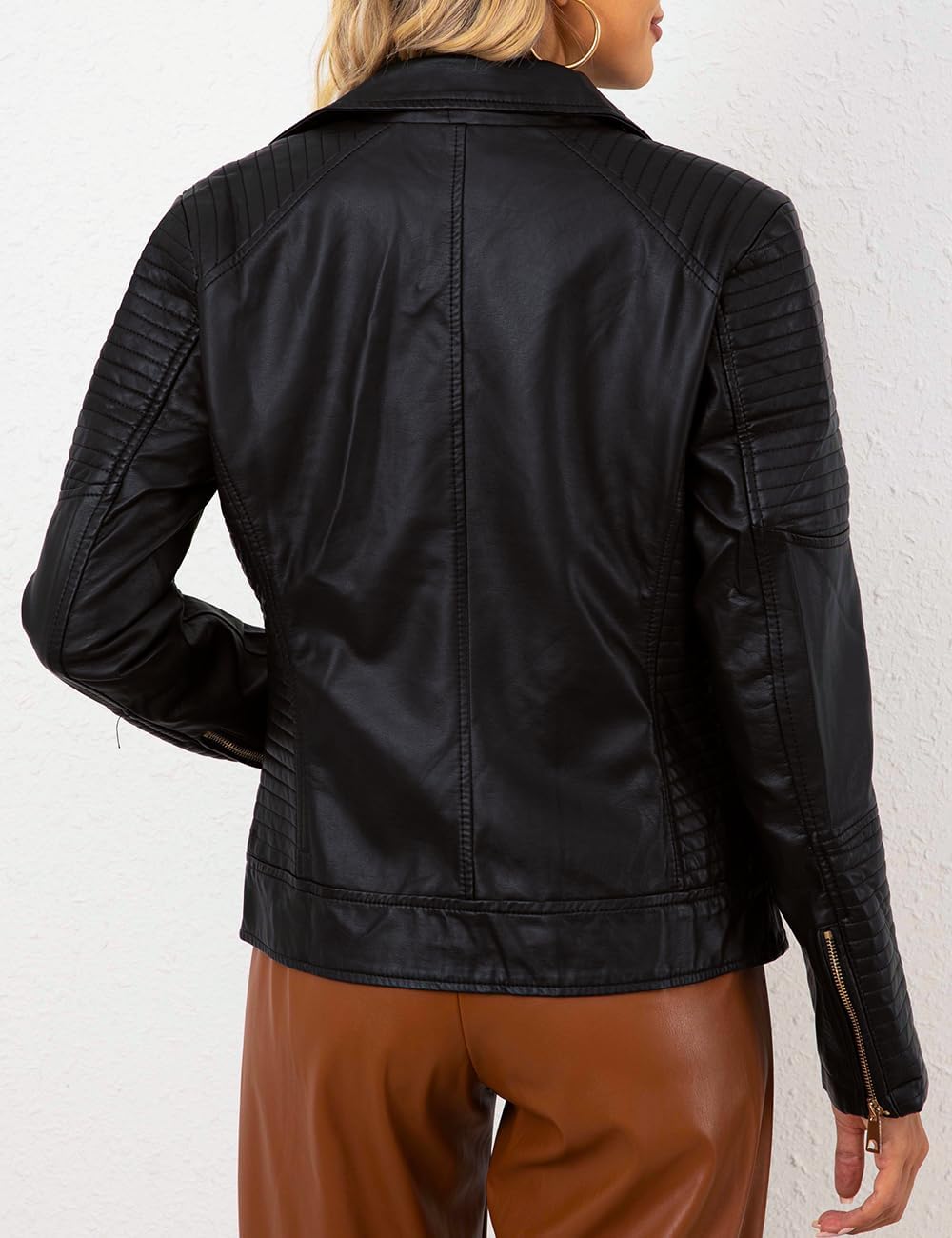 Thumbnail 2 de Bellivera Women’s Faux Leather Casual Jacket (2025 Spring Trendy Motorcycle Outfit), Lightweight Classic Coat