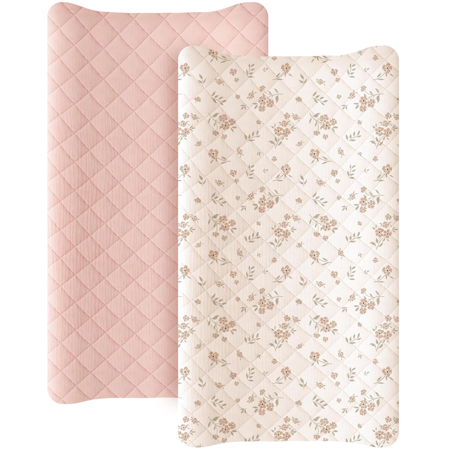 Konssy Quilted Muslin Changing Pad Covers 32 x 16 in