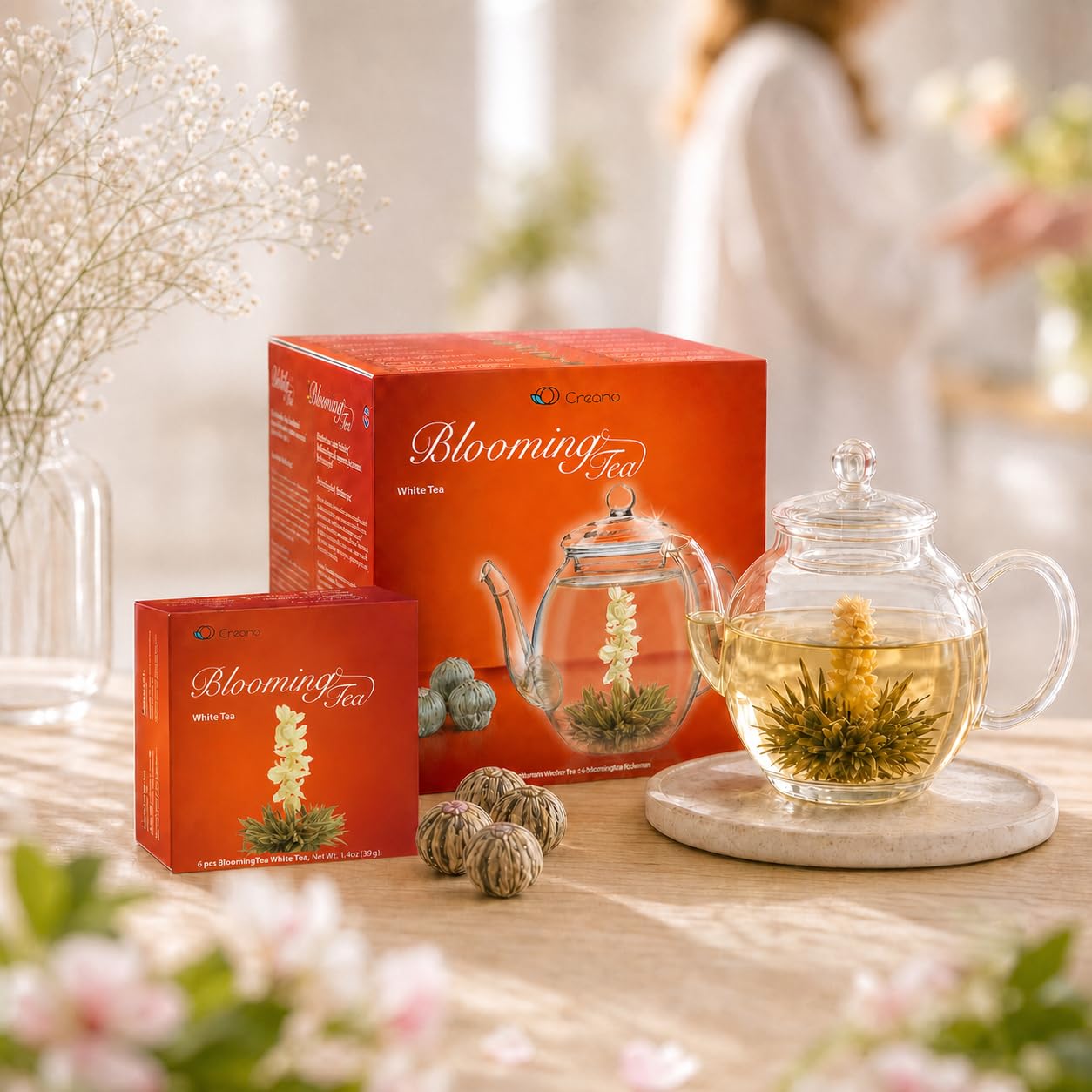 Detalle 2 de Creano Teeblumen Geschenkset 0,5 l 🍵