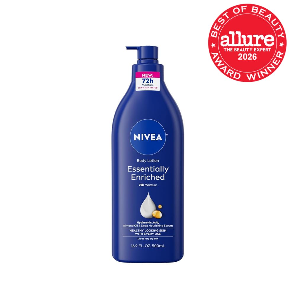 Thumbnail 1 de NIVEA Essentially Enriched Body Lotion for Very Dry Skin with Hyaluronic Acid and Almond Oil (72-Hour Moisturizer), Pump Bottle, 16.9 fl oz