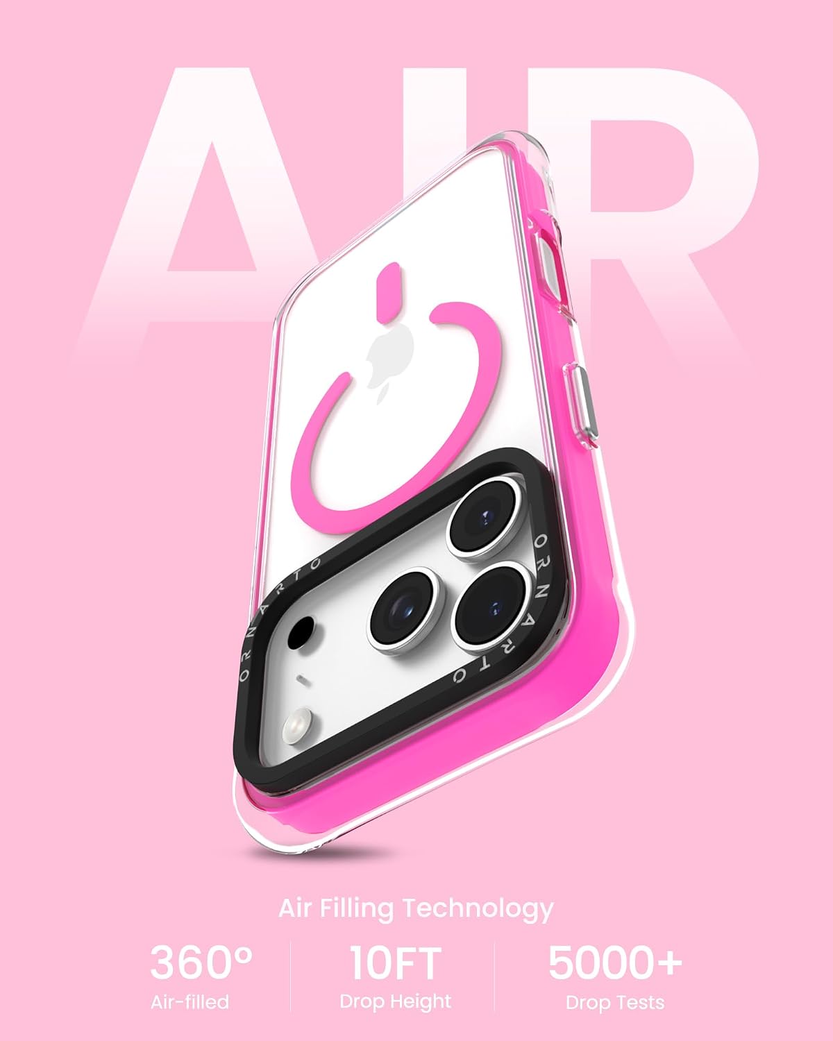 Detalle de ORNARTO Air Case iPhone 17 Pro Max, MagSafe compatible