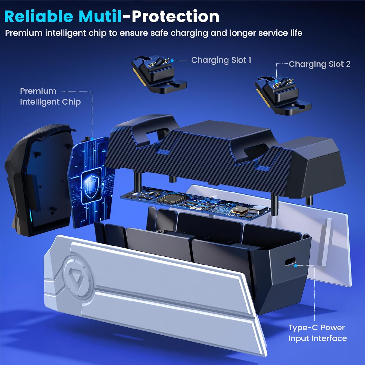 Thumbnail 4 de HELLCOOL PS5 Controller Charger with RGB docking station for PS5 DualSense/Edge controllers