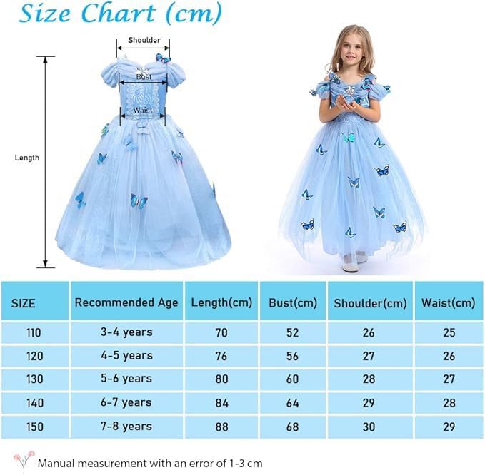 Thumbnail 5 de URAQT Vestido de Cenicienta 👗, Disfraz Elegante para Niñas 3-8 años