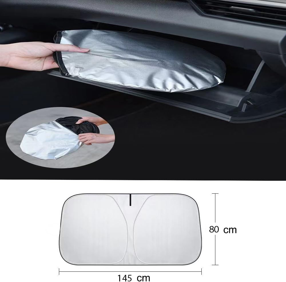 Thumbnail 4 de Parasole Auto per Parabrezza Anteriore Protezione UV Visiera Pieghevole – PAWARSO, 142 × 80