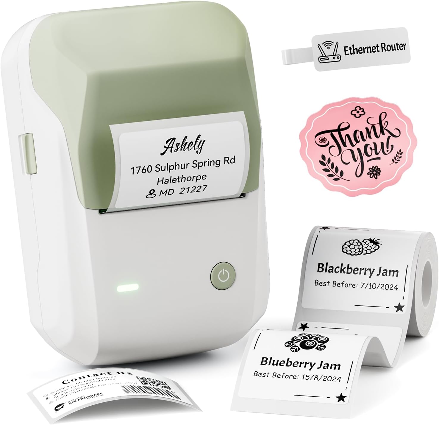 Detalle de NIIMBOT B1 Thermal Label Maker, Bluetooth, 2-Inch, Green