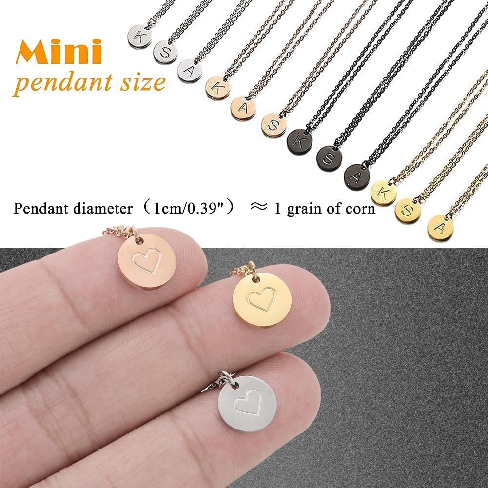 Thumbnail 6 de AFSTALR Damen-Initialen-Kette mit Buchstaben-Anhänger (Herz-Form) aus Edelstahl – Gold/Roségold/Silber