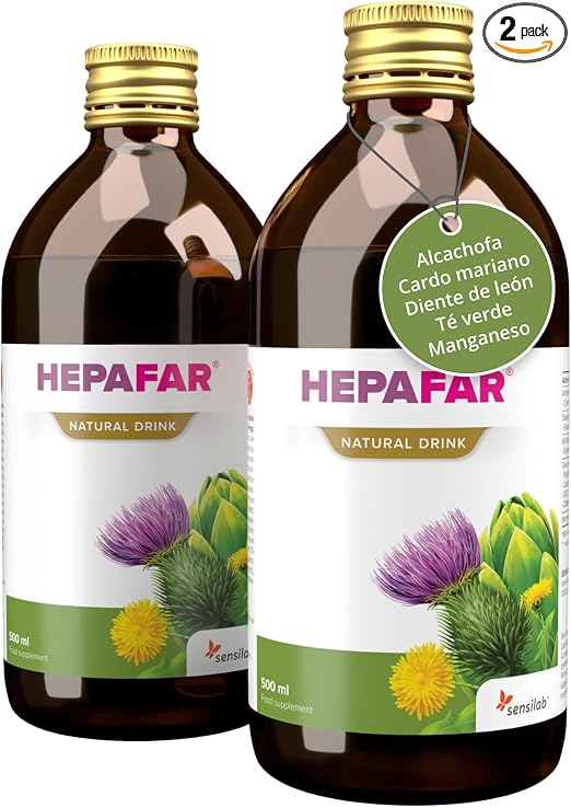 Detalle de Hepafar Sensilab, Cardo Mariano y Té Verde, 2x500ml
