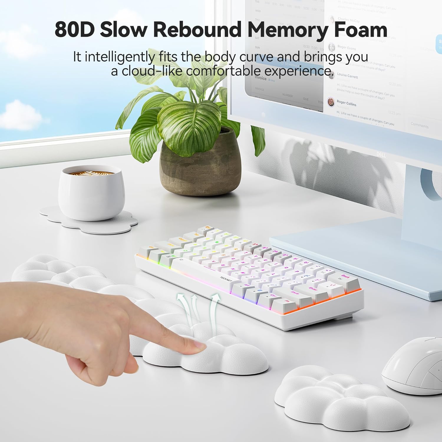 Thumbnail 2 de TECKNET Cloud Wrist Rest Set