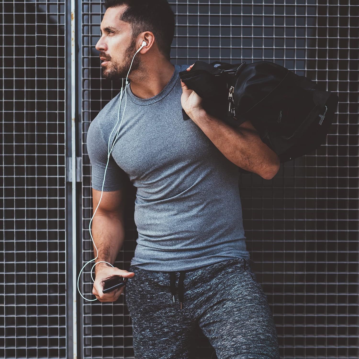 Detalle 2 de MLYENX Men's Workout Shirts, Moisture-Wicking 4-Way Stretch Quick-Dry Tees