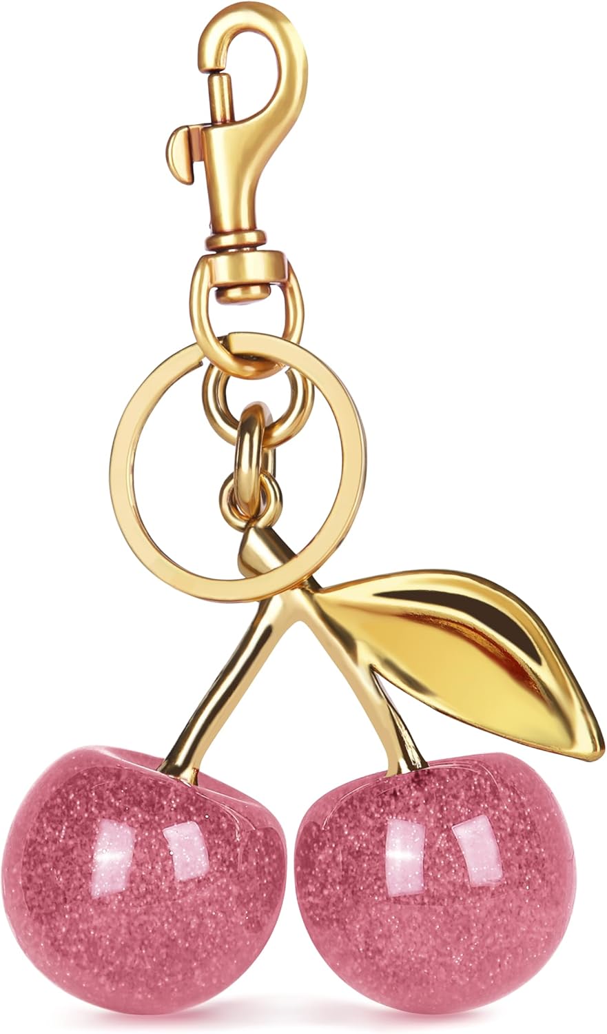 Detalle de OVRUNS Cherry Bag Charm for Women – cute cherry keychain & purse pendant for handbag, wallet and phone