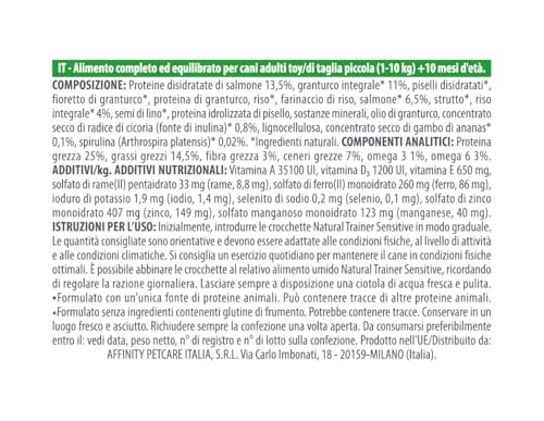 Detalle 2 de Natural Trainer Sensitive No Gluten con Salmone, Cibo per Cani Adulti (7 kg)