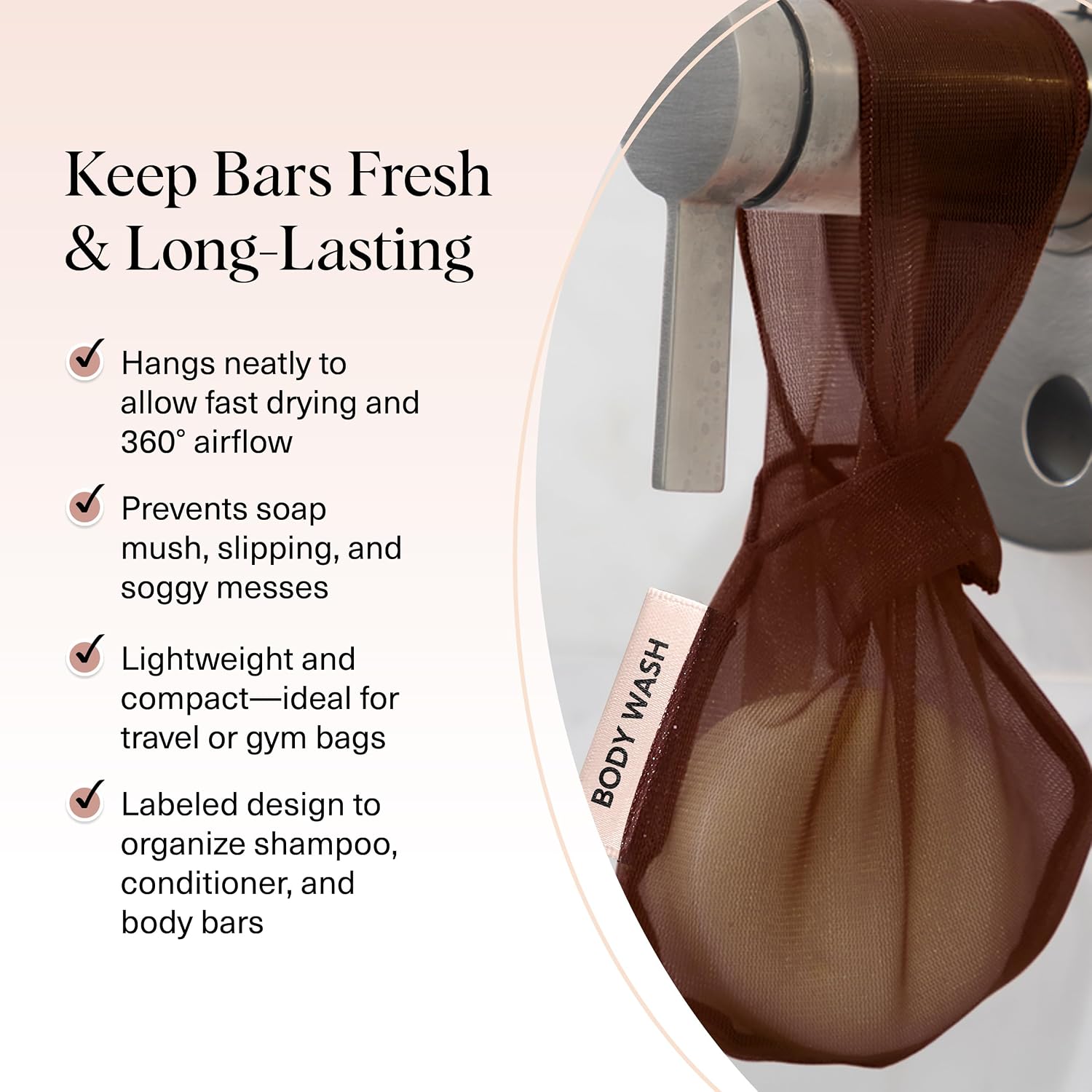 Thumbnail 2 de Kitsch Soap Saver Bag, Chocolate Mesh Holder in Recycled rPET