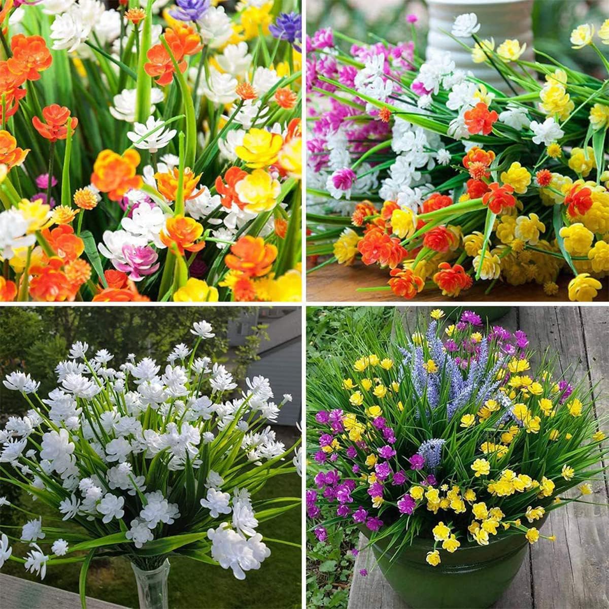 Thumbnail 5 de HBell 10Pcs Artificial Flowers Outdoor Decorations – UV-Resistant Greenery for Indoor & Outdoor Use