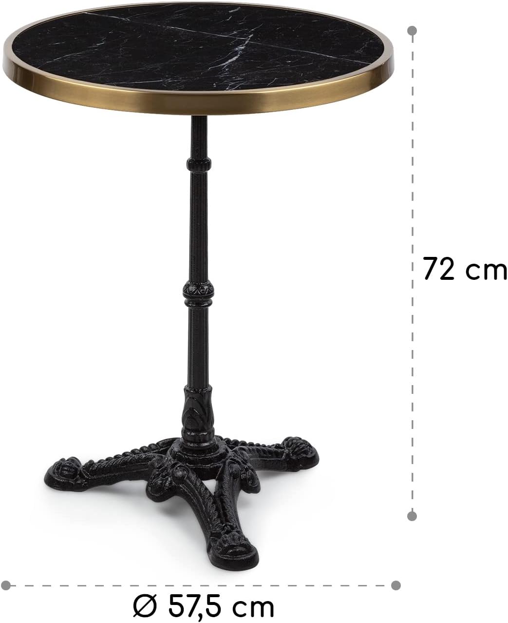Detalle de blumfeldt Patras GDMC1-Patras Lx-BL – stolik bistro z marmurowym blatem Ø 57,5 cm